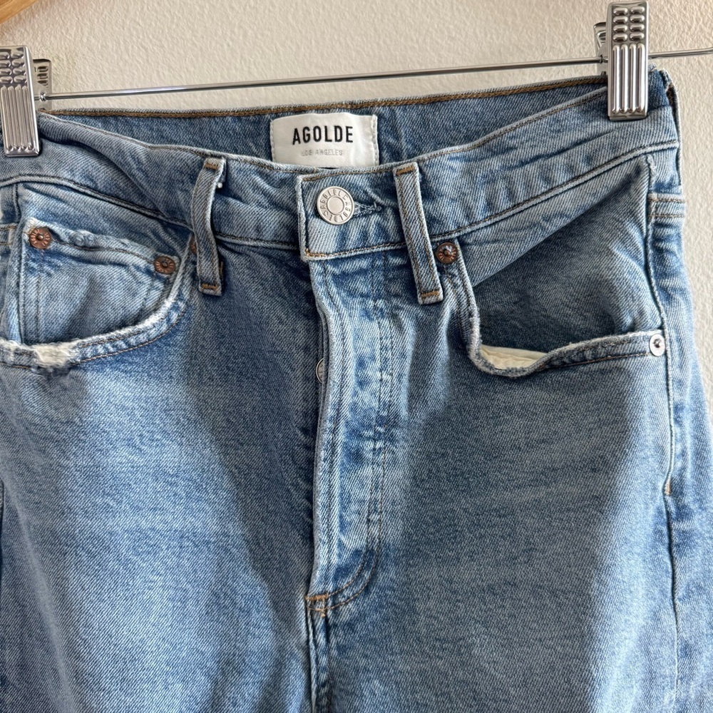 Agolde Riley High Rise Distressed Jeans size 24 - Picture 6 of 9